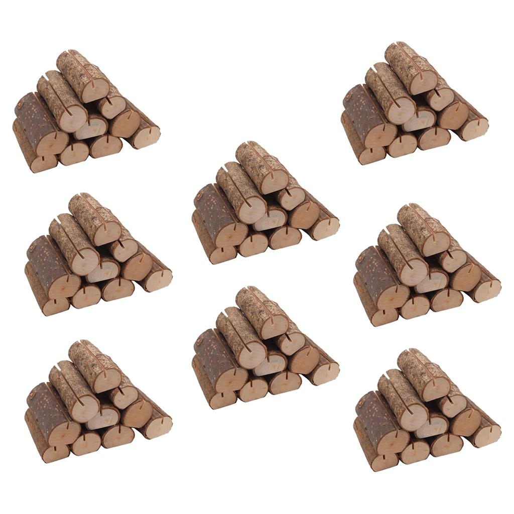 80pcs Rustic Wooden Place Card Holder Party Wedding Table Name Card Holder