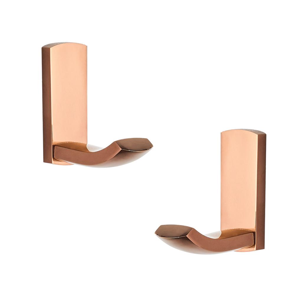 2xRose Gold Brass Bathroom Wall Mounted Towel Rack Coat Hat Hook Hanger