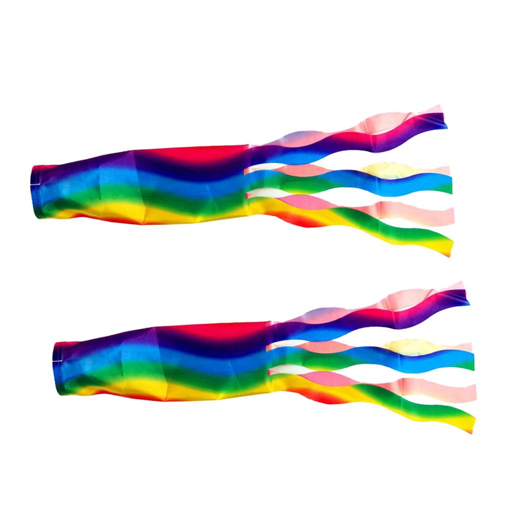 2Pcs Windsock Polyester Outdoor Garden Wind Sock Decoration 70cm Rainbow