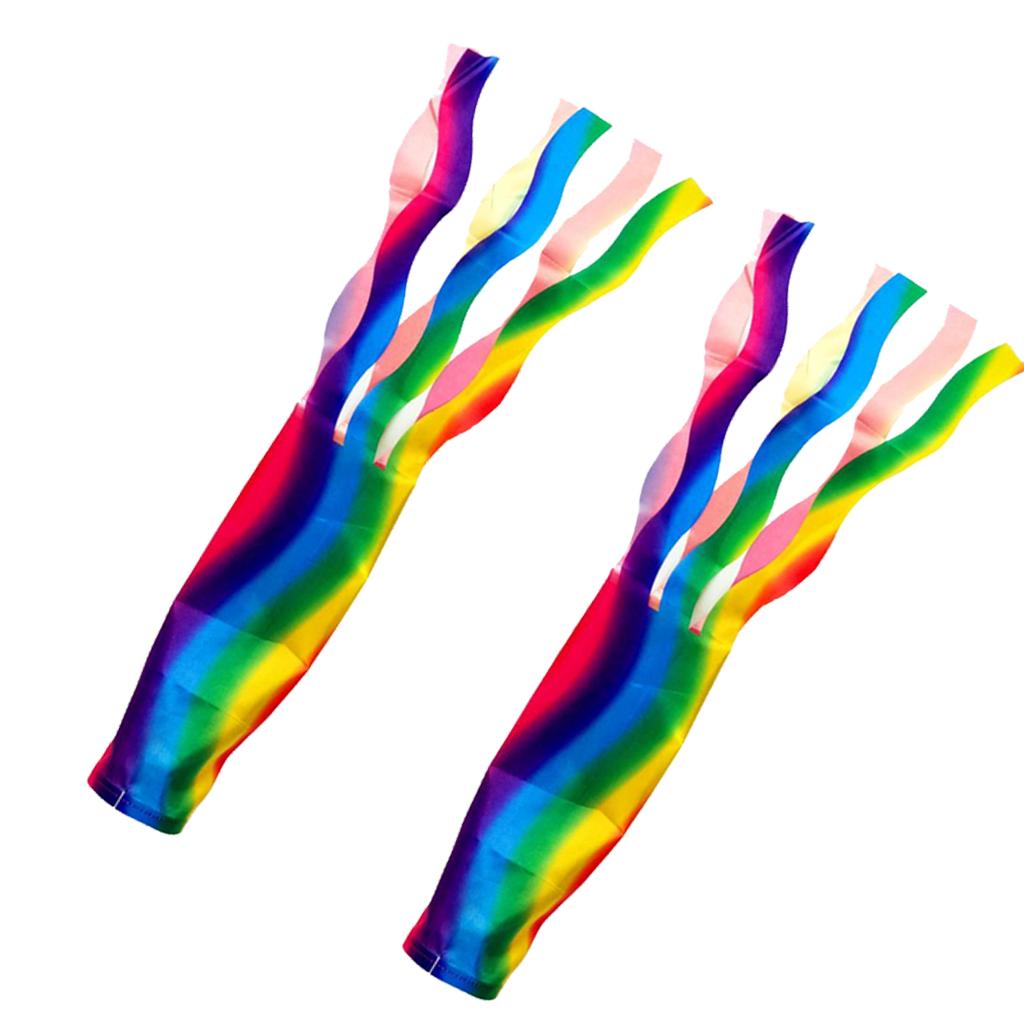 2Pcs Windsock Polyester Outdoor Garden Wind Sock Decoration 70cm Rainbow