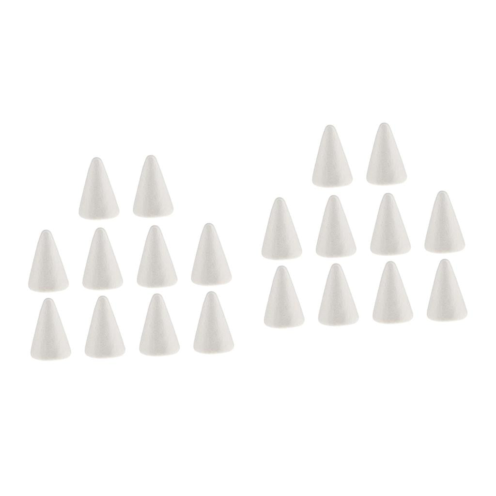 20pcs White Cone Shape Styrofoam Doll Ornament for Party Decor DIY Kid Craft