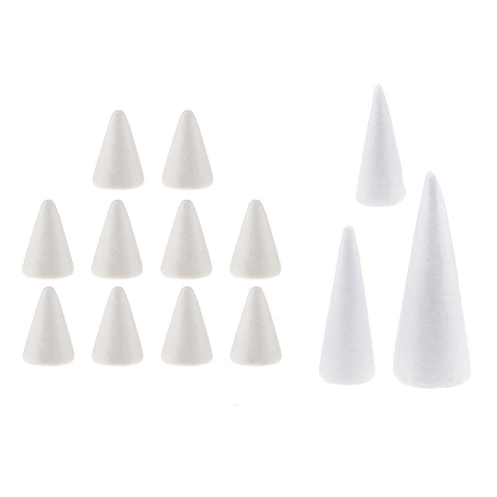 26Pcs Cone Shaped Styrofoam Foam Ornaments for Handmade DIY Modelling Crafts