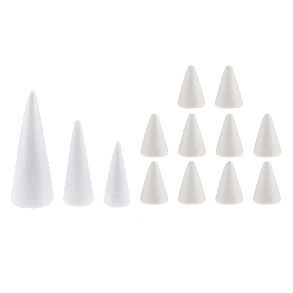 26Pcs Cone Shaped Styrofoam Foam Ornaments for Handmade DIY Modelling Crafts