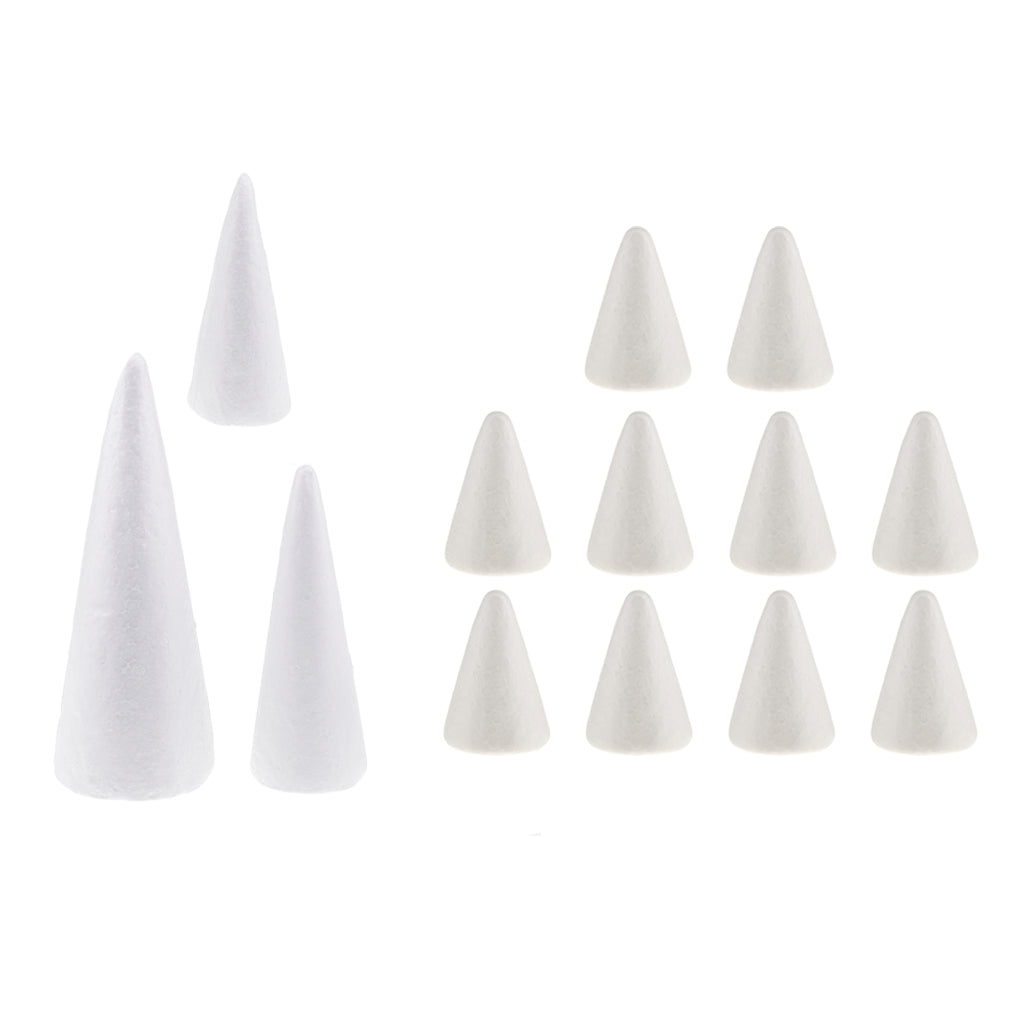 26Pcs Cone Shaped Styrofoam Foam Ornaments for Handmade DIY Modelling Crafts