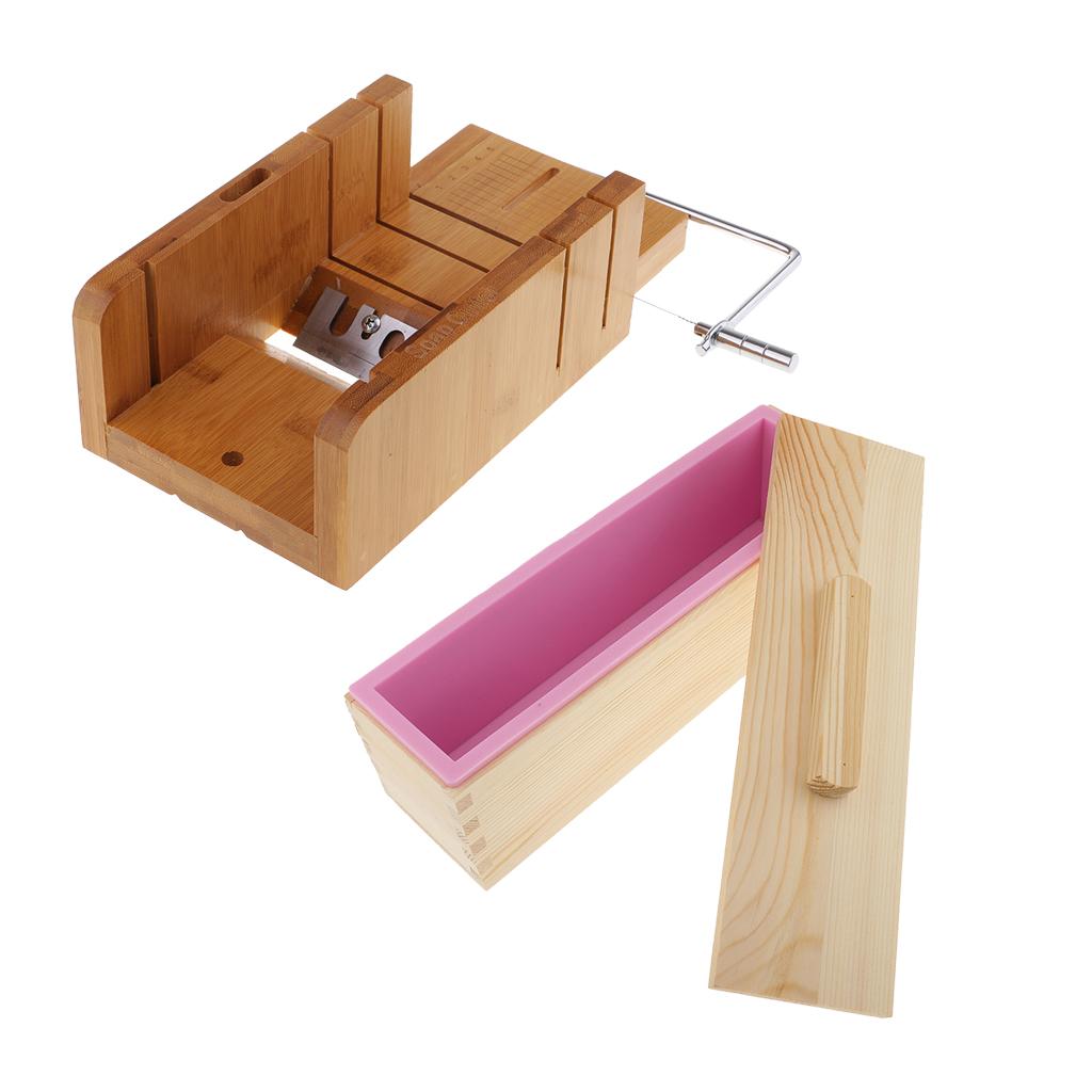 2Pcs Wooden Soap Cutter with Beveler Wire Slicer Soap Making Loaf Mould