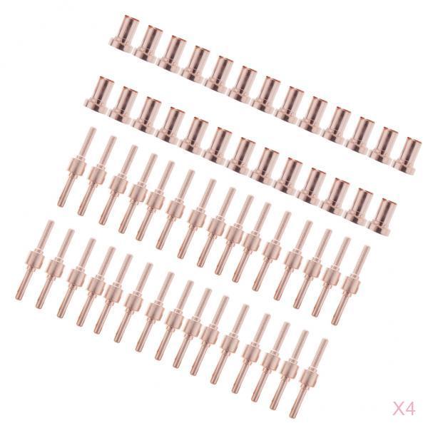 4x40pcs Red Copper Extended Long Plasma Cutter Tip Electrodes & Nozzles Kit