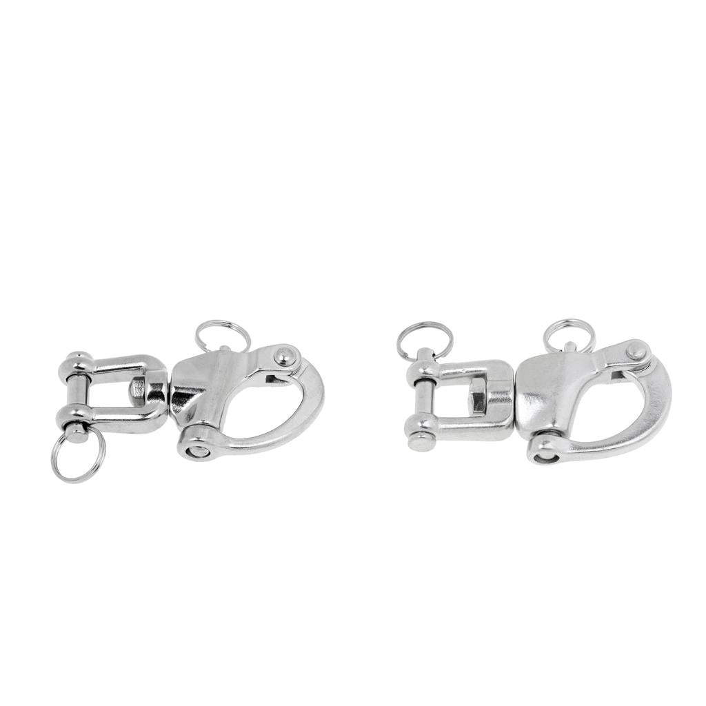 2pcs Snap Swivel Stainless Steel Shackle Marine Boat Sail Hardware 9.3&6.8cm