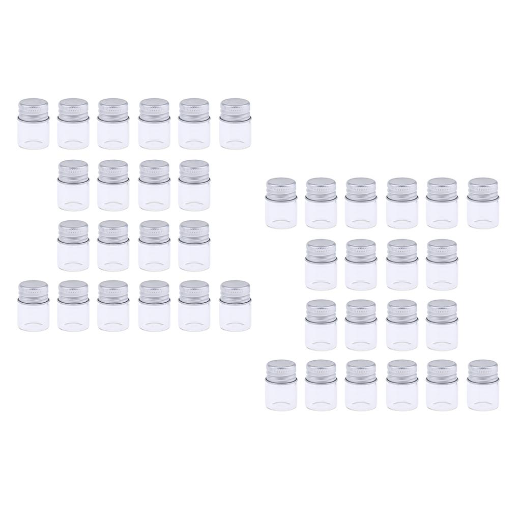40X Empty Refillable Cosmetic Container Bottle Round Glass Jar Cannings 5ml