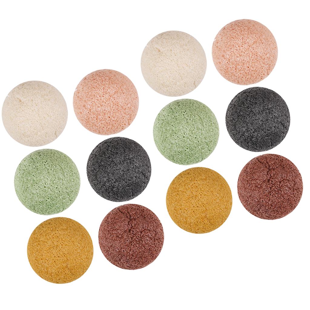 12Pieces Konjac Cleaning Sponge Puff Exfoliating Facial Sponge fo Deep Clean