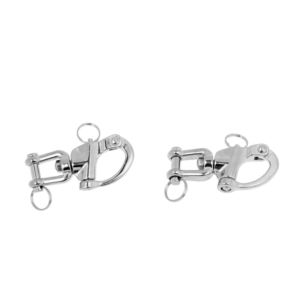 2 x Snap Swivel Stainless Steel Shackle Marine Boat Sail Hardware 9.3 x 4cm