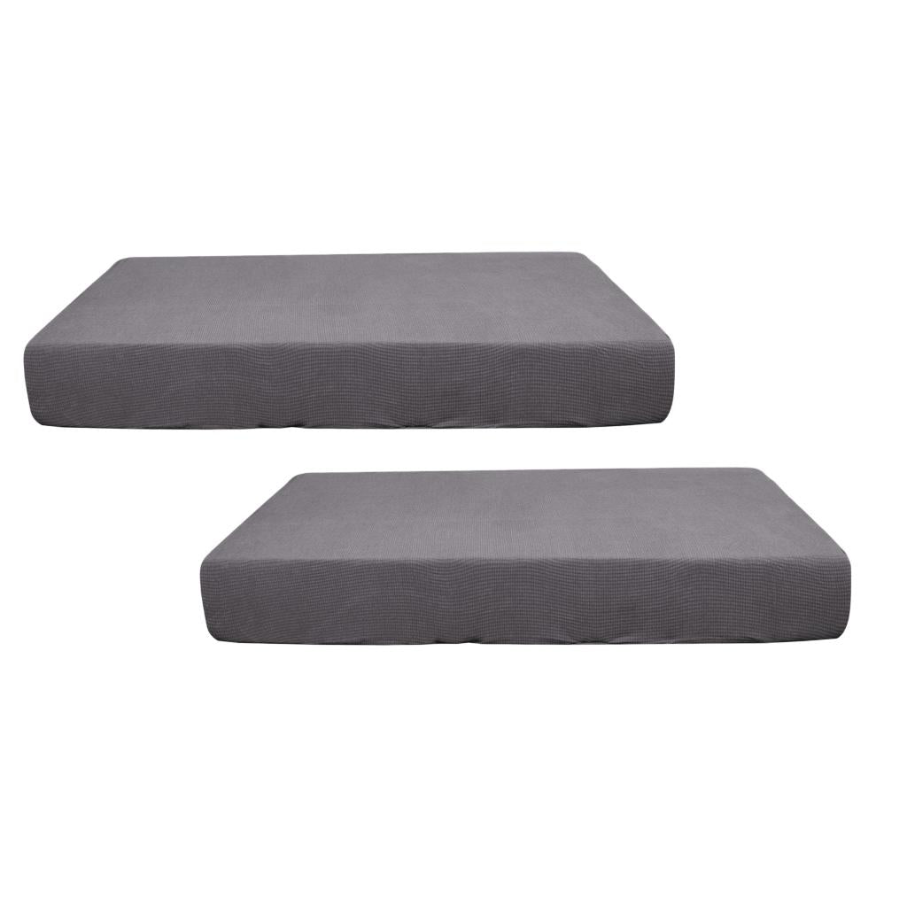 2/3/4pcs Stretch Spandex Jacquard Sofa Seat Cushion Covers Light Grey-2pcs