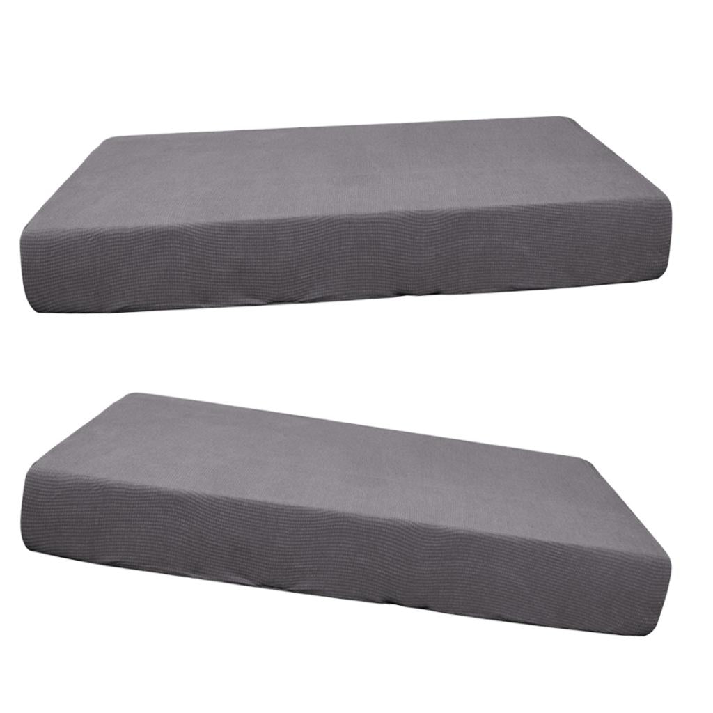2/3/4pcs Stretch Spandex Jacquard Sofa Seat Cushion Covers Light Grey-2pcs