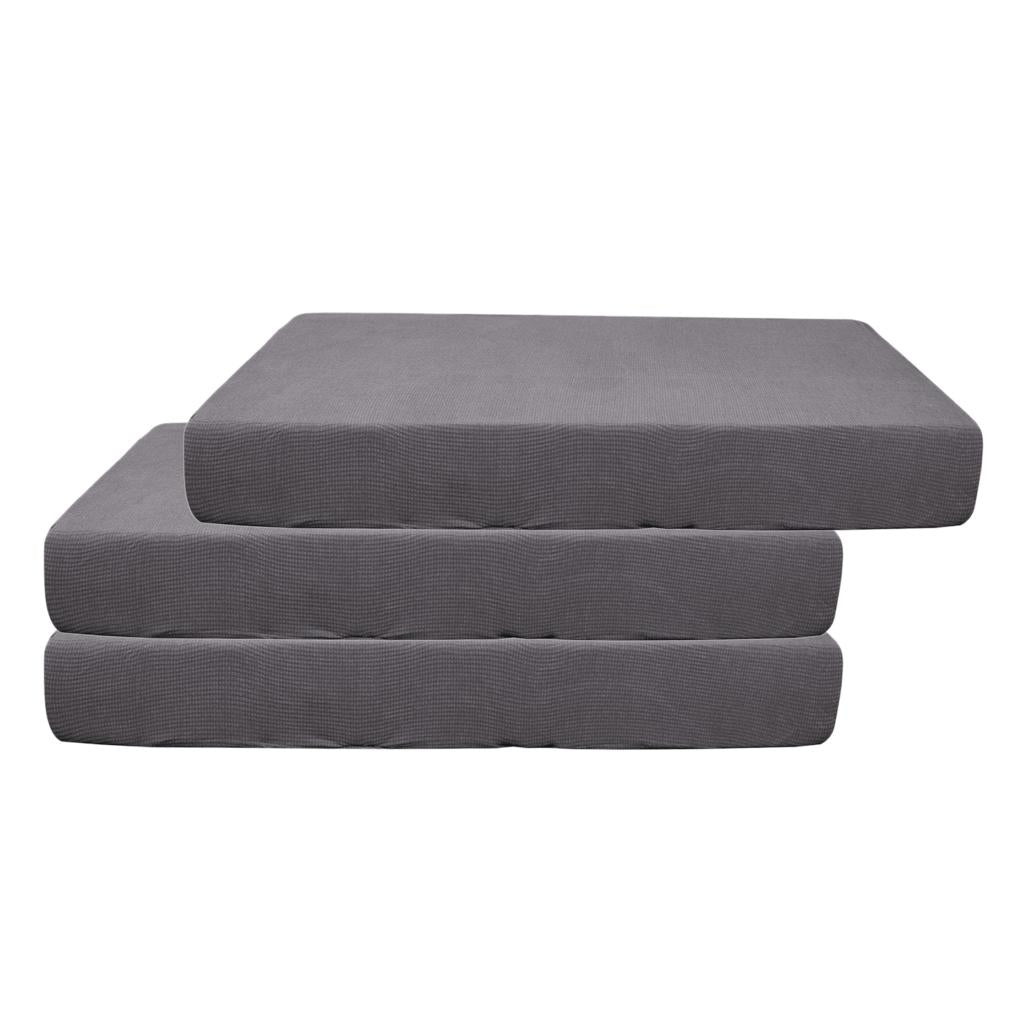 2/3/4pcs Stretch Spandex Jacquard Sofa Seat Cushion Covers Light Grey-3pcs