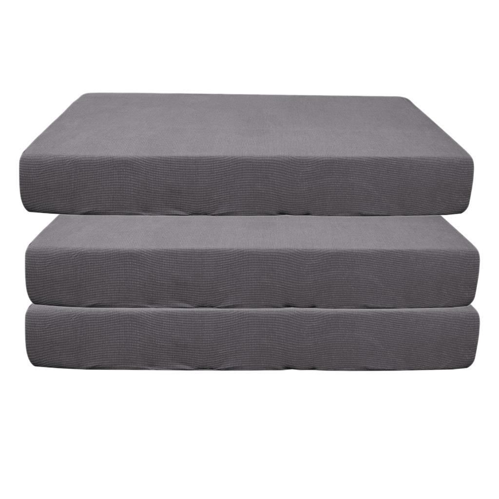 2/3/4pcs Stretch Spandex Jacquard Sofa Seat Cushion Covers Light Grey-3pcs