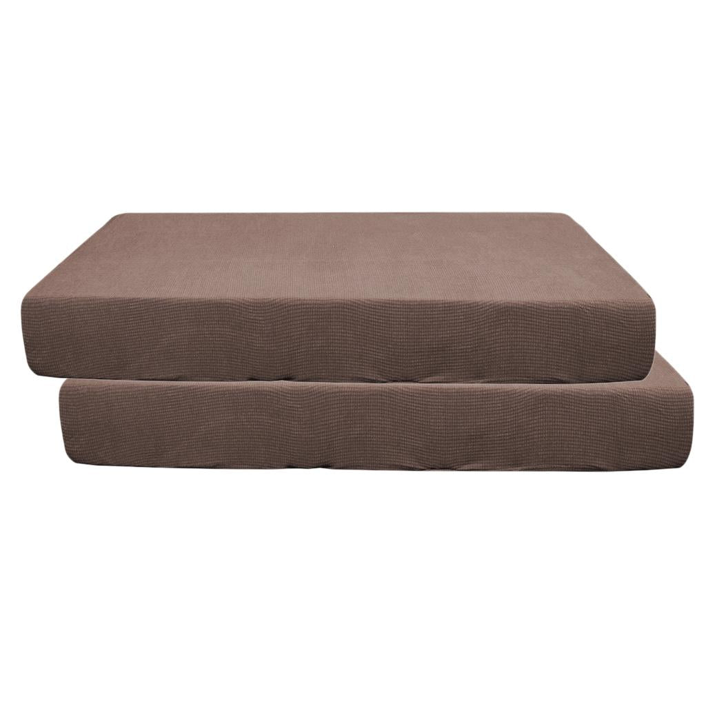 2/3/4pcs Stretch Spandex Jacquard Sofa Seat Cushion Covers Light Coffee-2pcs
