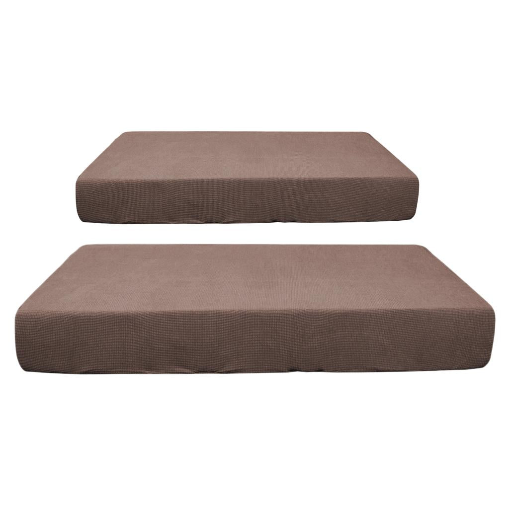 2/3/4pcs Stretch Spandex Jacquard Sofa Seat Cushion Covers Light Coffee-2pcs
