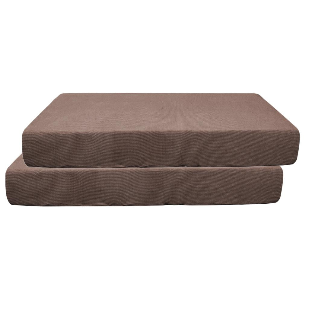 2/3/4pcs Stretch Spandex Jacquard Sofa Seat Cushion Covers Light Coffee-2pcs
