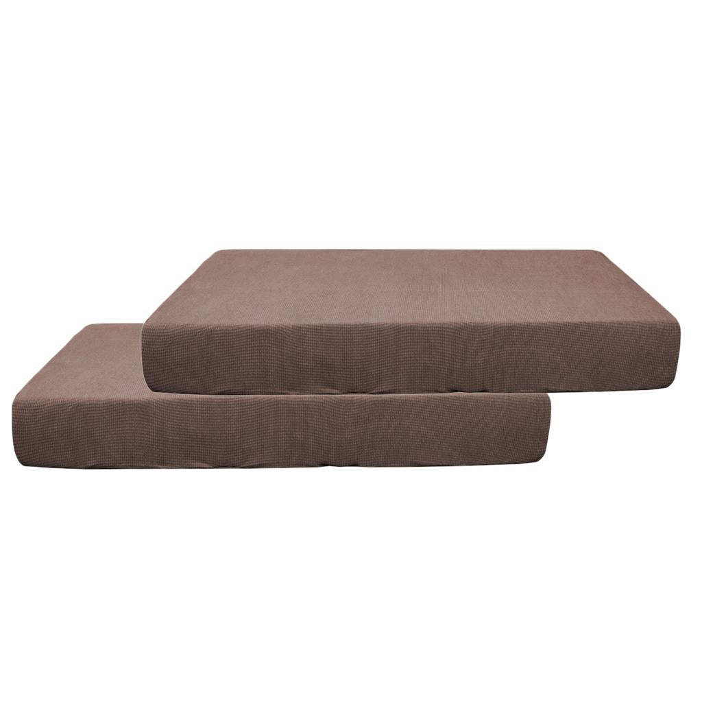 2/3/4pcs Stretch Spandex Jacquard Sofa Seat Cushion Covers Light Coffee-2pcs