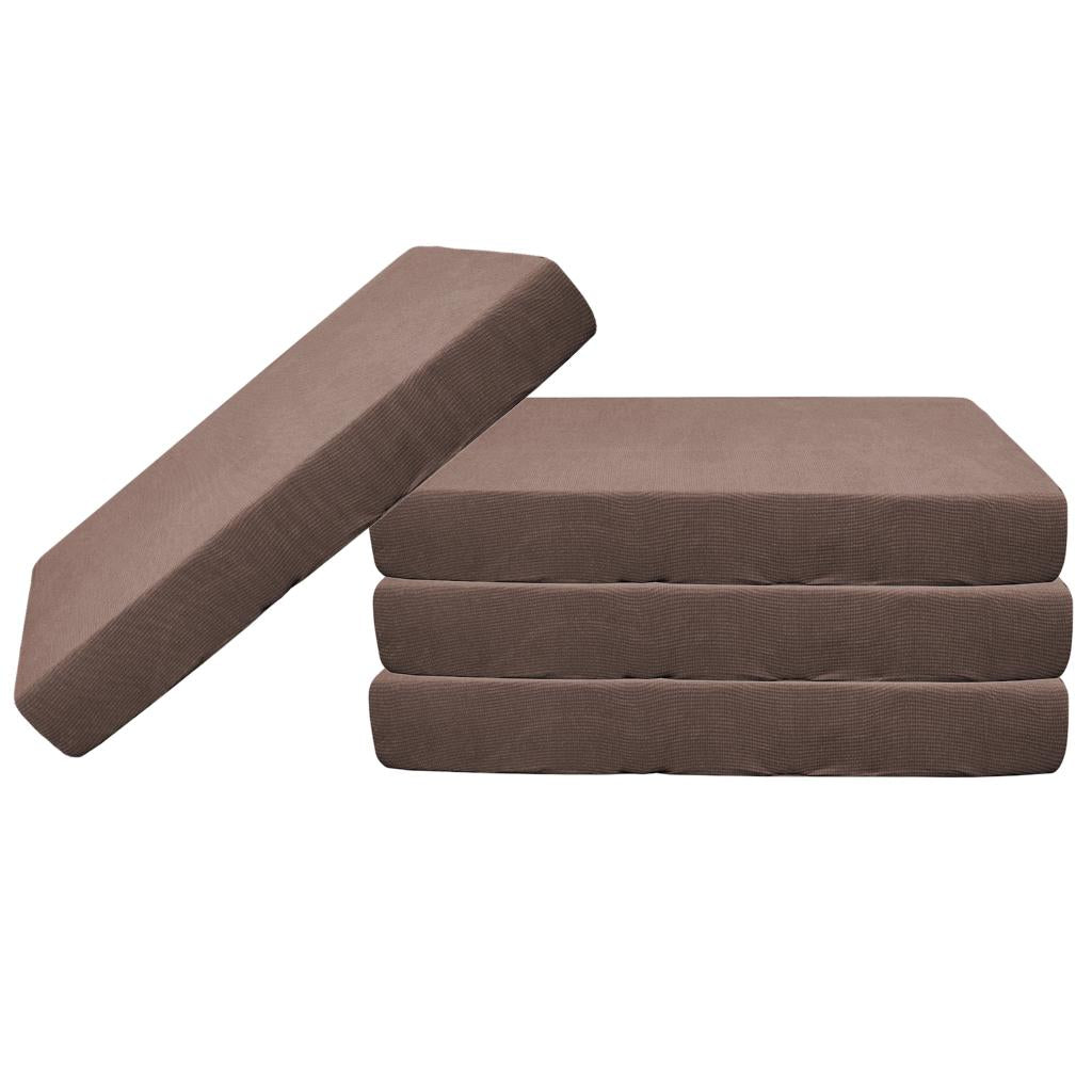 2/3/4pcs Stretch Spandex Jacquard Sofa Seat Cushion Covers Light Coffee-4pcs