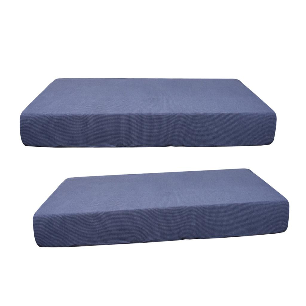 2/3/4pcs Stretch Spandex Jacquard Sofa Seat Cushion Covers Dark Grey-2pcs