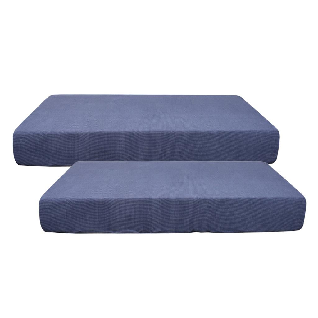 2/3/4pcs Stretch Spandex Jacquard Sofa Seat Cushion Covers Dark Grey-2pcs