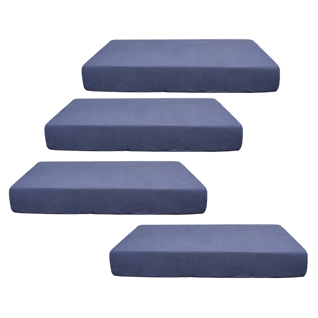 2/3/4pcs Stretch Spandex Jacquard Sofa Seat Cushion Covers Dark Grey-4pcs