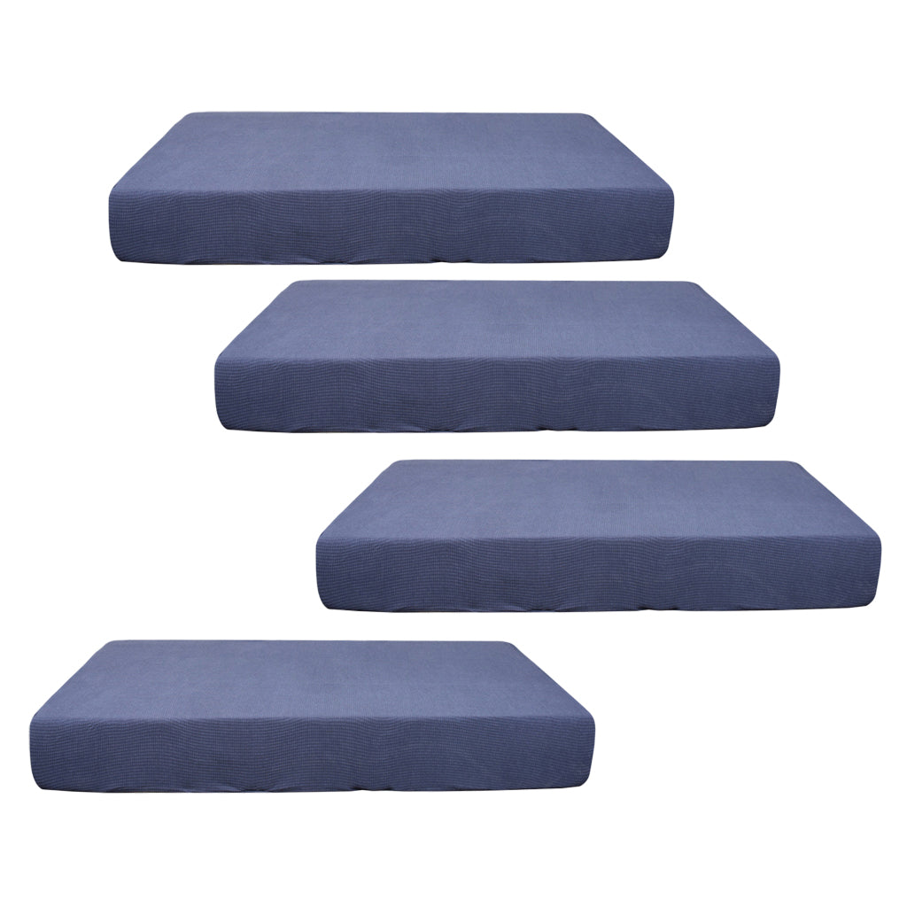 2/3/4pcs Stretch Spandex Jacquard Sofa Seat Cushion Covers Dark Grey-4pcs