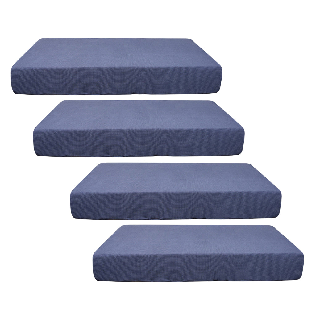 2/3/4pcs Stretch Spandex Jacquard Sofa Seat Cushion Covers Dark Grey-4pcs