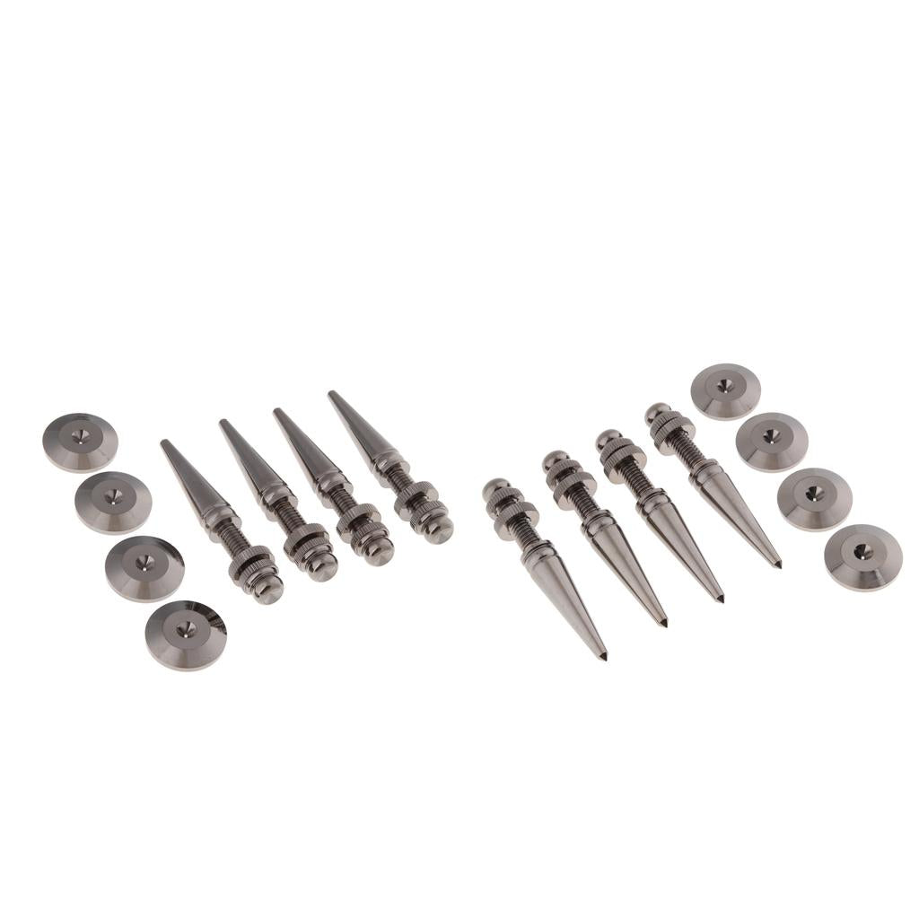 8 Sets Pure Copper Speaker Spikes Feet Base Cones Floor Protectors Gray