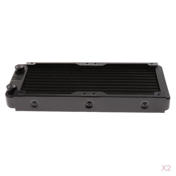 2x 240mm 10Pipe Computer Radiator Water Cooler fr CPU Heatsink Screw