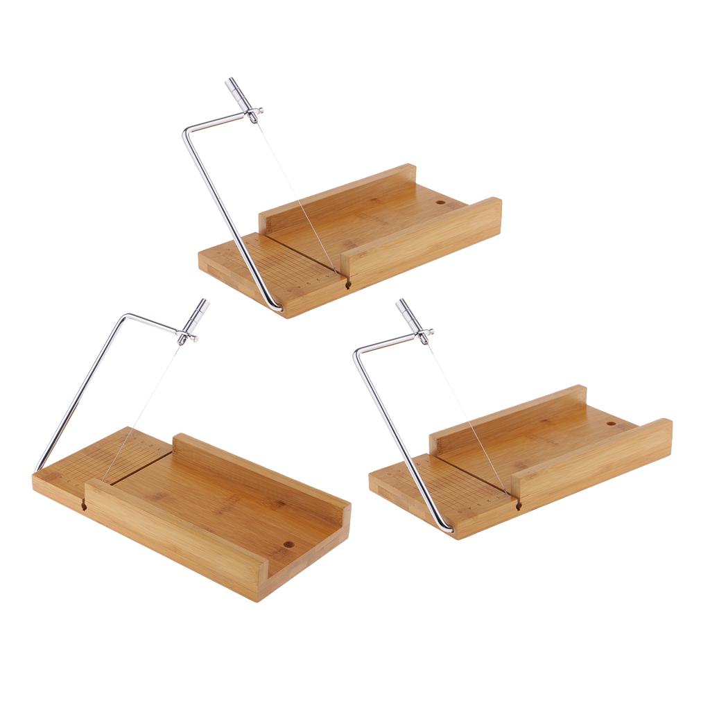 3 Wood Stainless Steel Soap Cutter Soap Making Cutting Tool with Wire Slicer