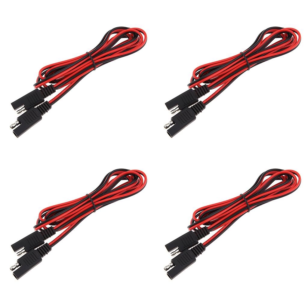 4X 18AWG DC SAE Male to Male Extension Adapter Cable, Harness Solar Battery