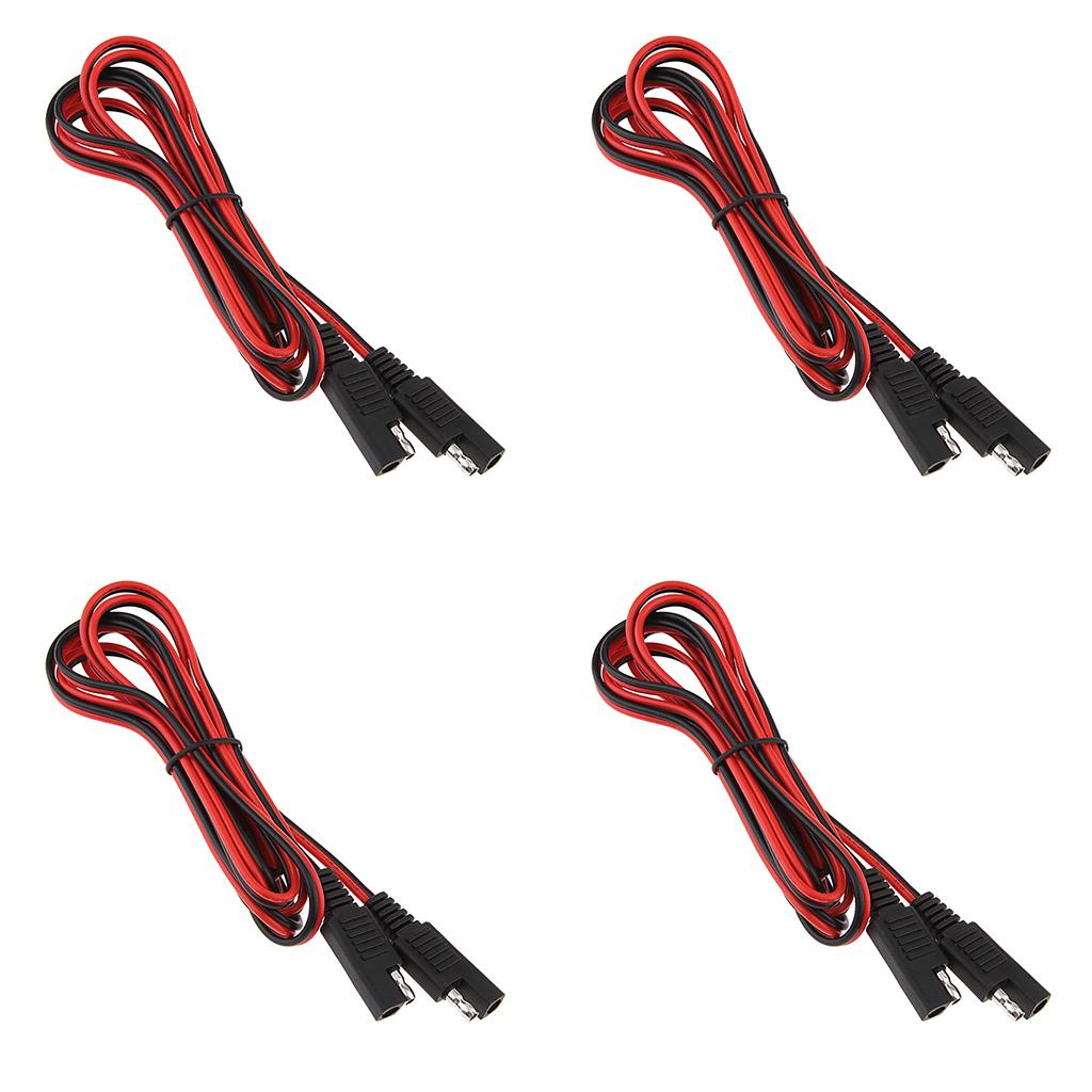 4X 18AWG DC SAE Male to Male Extension Adapter Cable, Harness Solar Battery