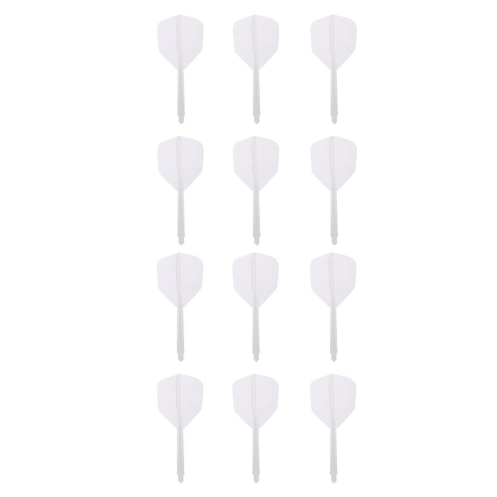 12Piece Transparent 2BA Thread Dart Shafts and Dart Flights Connection White