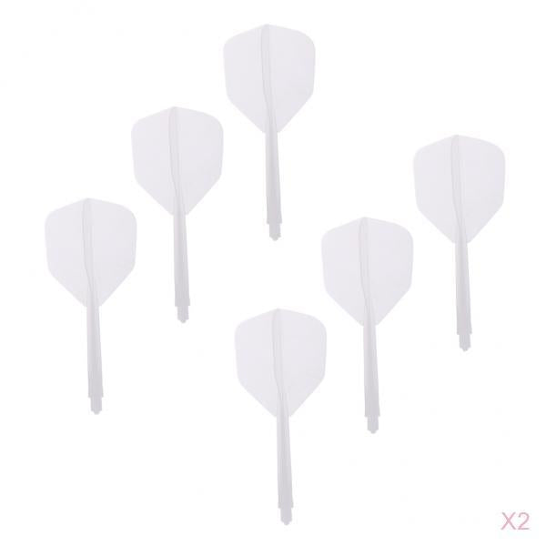 12Piece Transparent 2BA Thread Dart Shafts and Dart Flights Connection White