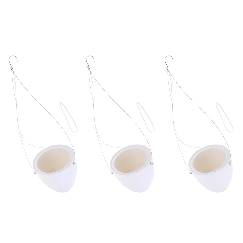 3-Piece Hanging Plastic Self - Watering Flower Succulent Pot with Chain Hook