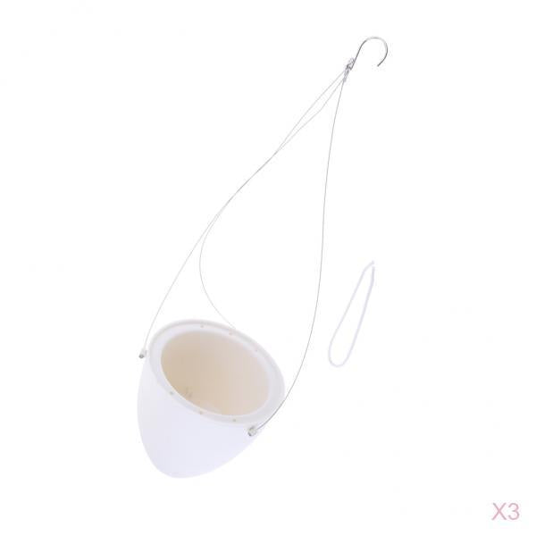 3-Piece Hanging Plastic Self - Watering Flower Succulent Pot with Chain Hook
