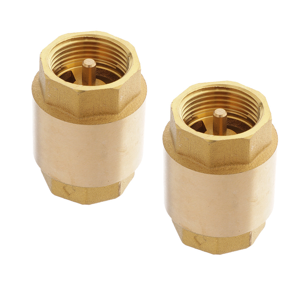 2Pcs 3/4 Inch NPT Vertical In-line Spring Loaded Brass Check Valve