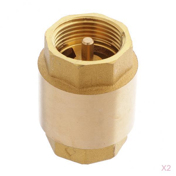 2Pcs 3/4 Inch NPT Vertical In-line Spring Loaded Brass Check Valve