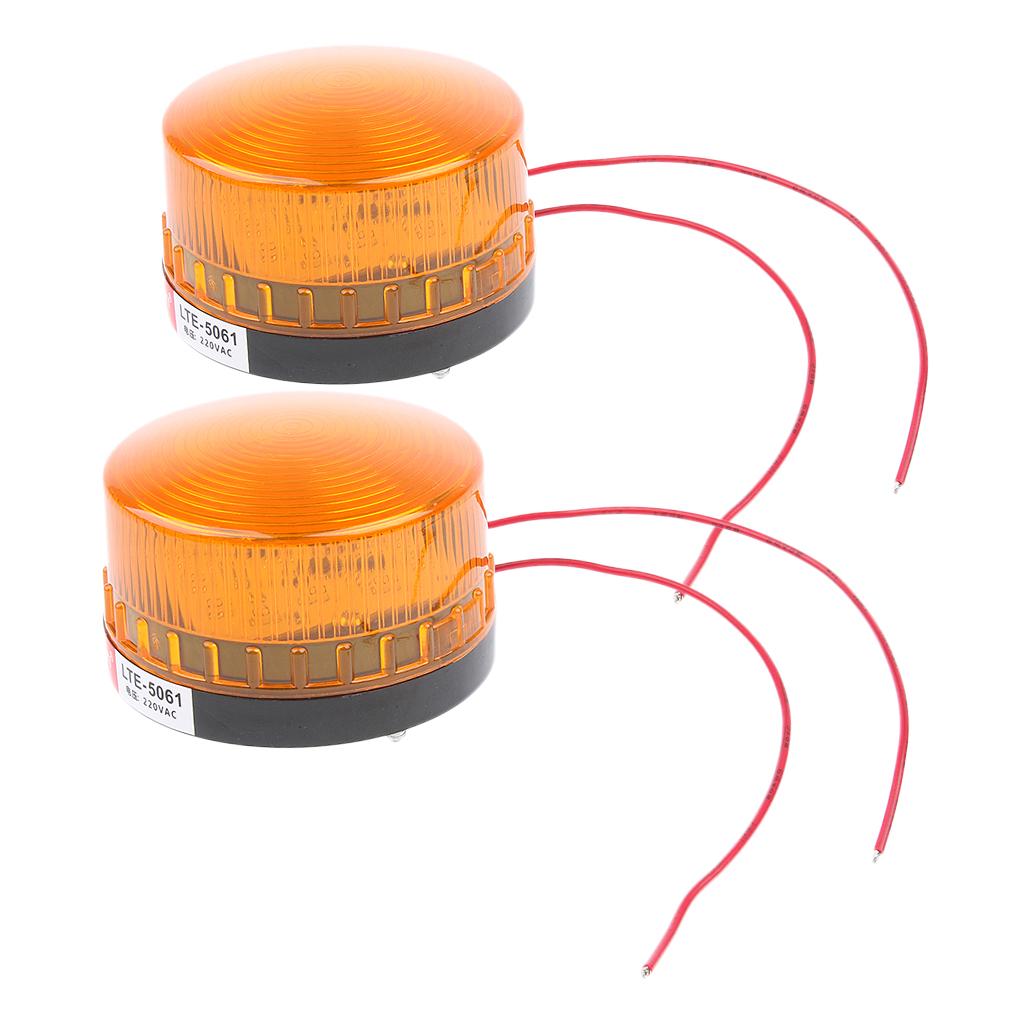 2Pcs 220V Emergency LED Flashing Strobe Signal Warning Light Beacon Workshop