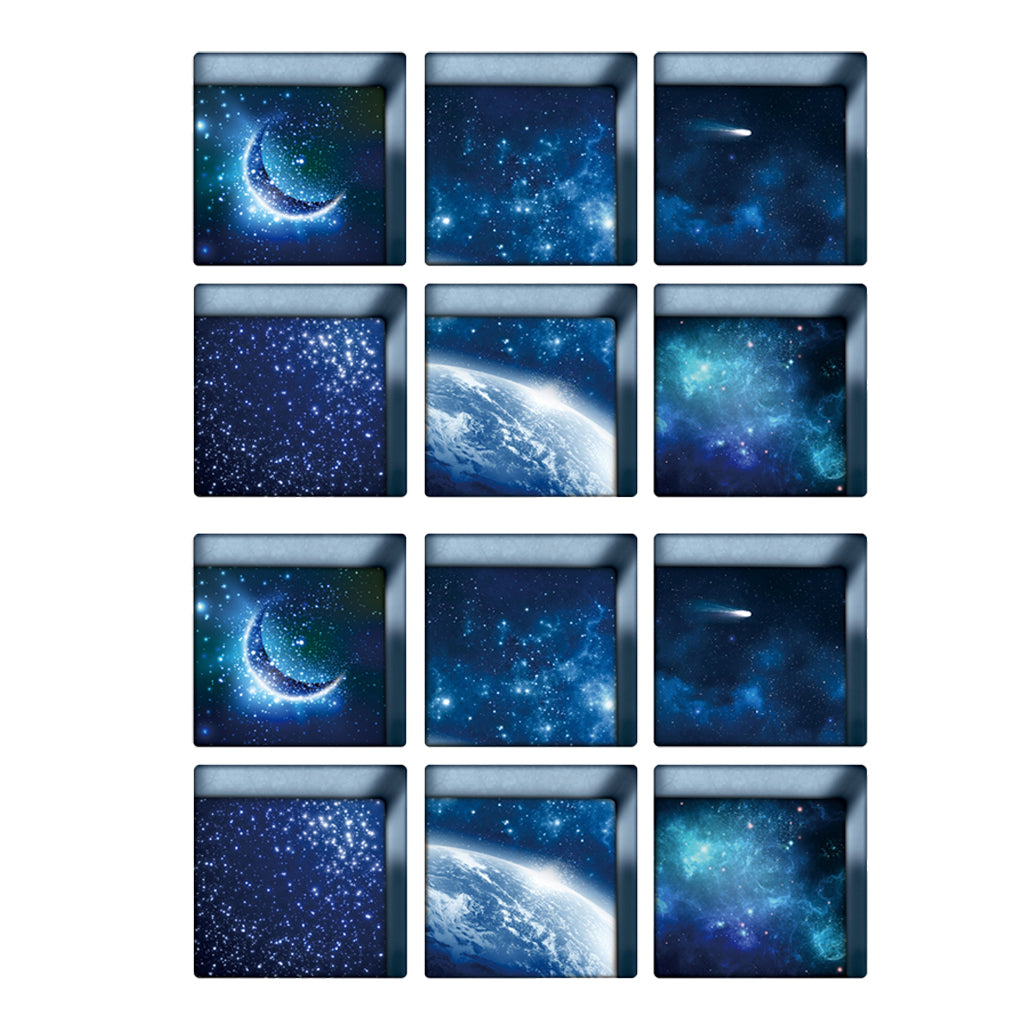 12PCS 3D Effect Anti-slip Bathtub Stickers Safety Bath Shower Treads