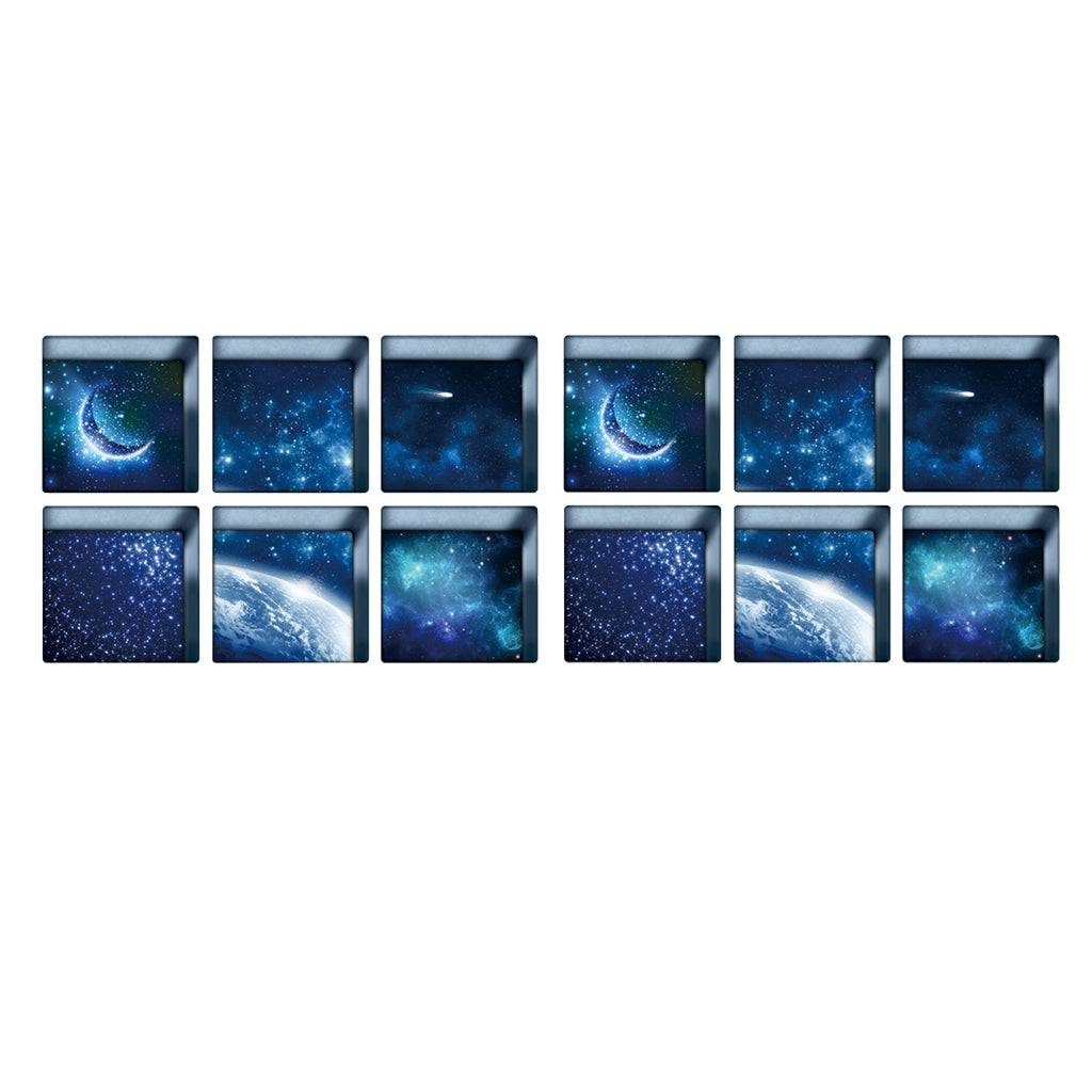 12PCS 3D Effect Anti-slip Bathtub Stickers Safety Bath Shower Treads