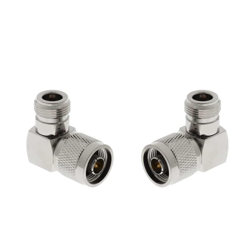 2x N Type Male to Female Adapter Connector M/F Right Angle RF Coax Adapter