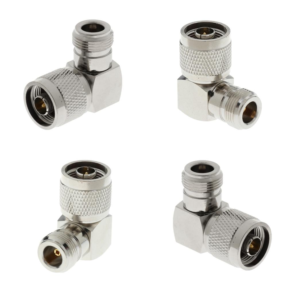 4x N Type Male to Female Adapter Connector M/F Right Angle RF Coax Adapter