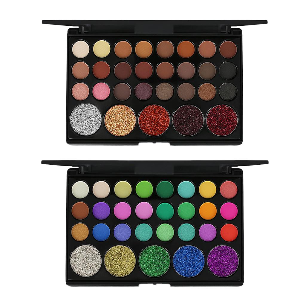 2Pcs 29 Colors Beauty Eyshadow Makeup Palette Matte Shimmer Shiny Eye Shadow