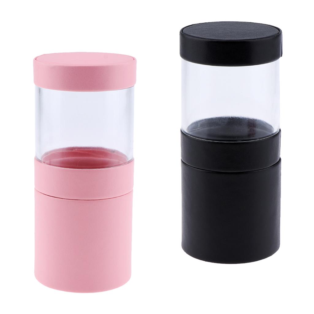 2Pcs Empty Storage Container Lipstick Tweezer Makeup Brush Holder Case Box