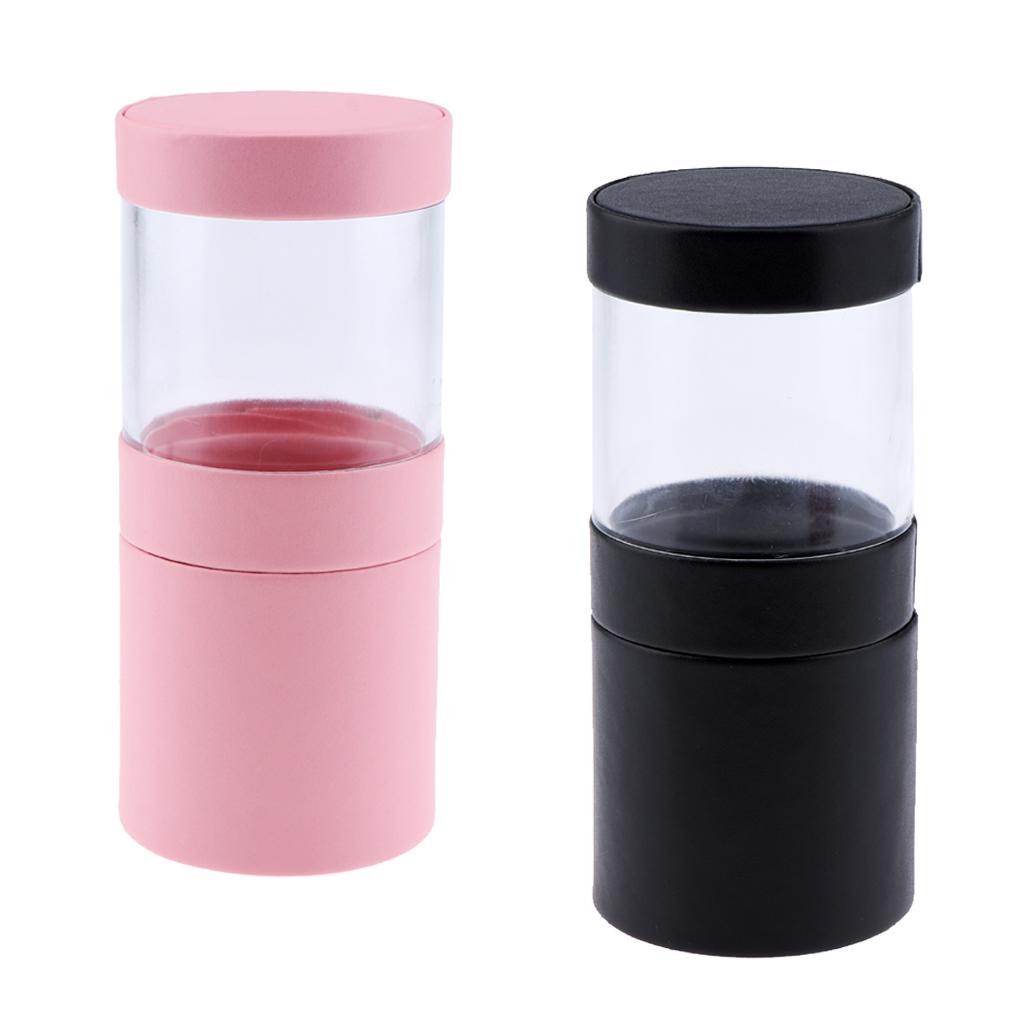 2Pcs Empty Storage Container Lipstick Tweezer Makeup Brush Holder Case Box