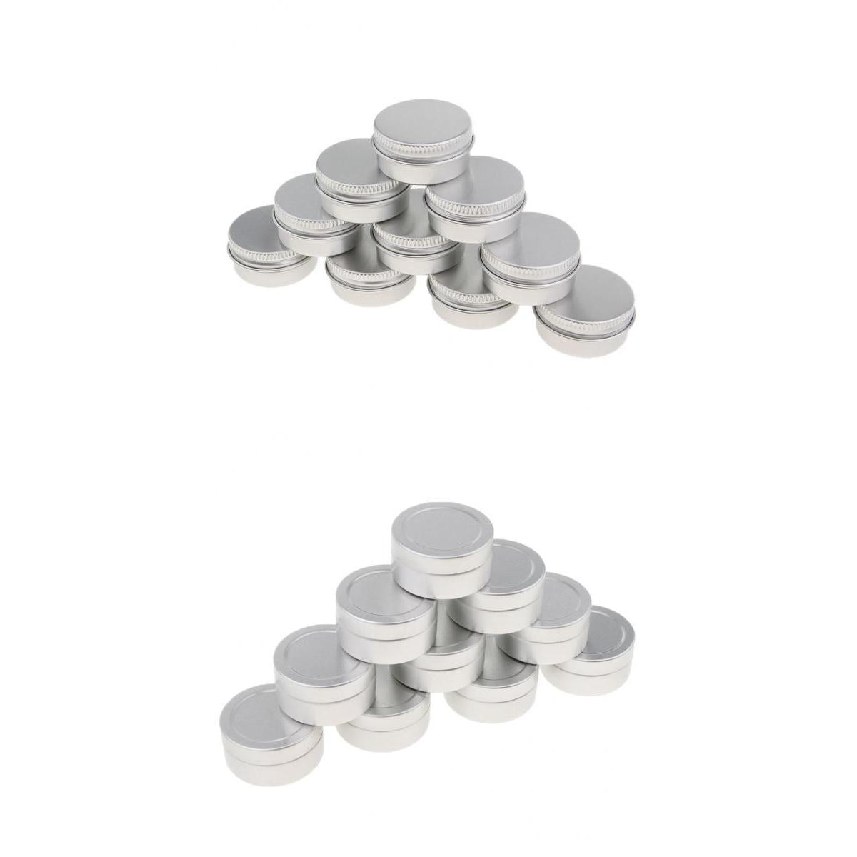 20pcs Aluminium Lip Balm Tin Pots Cosmetic Cream Jars Bottle Container 10ml