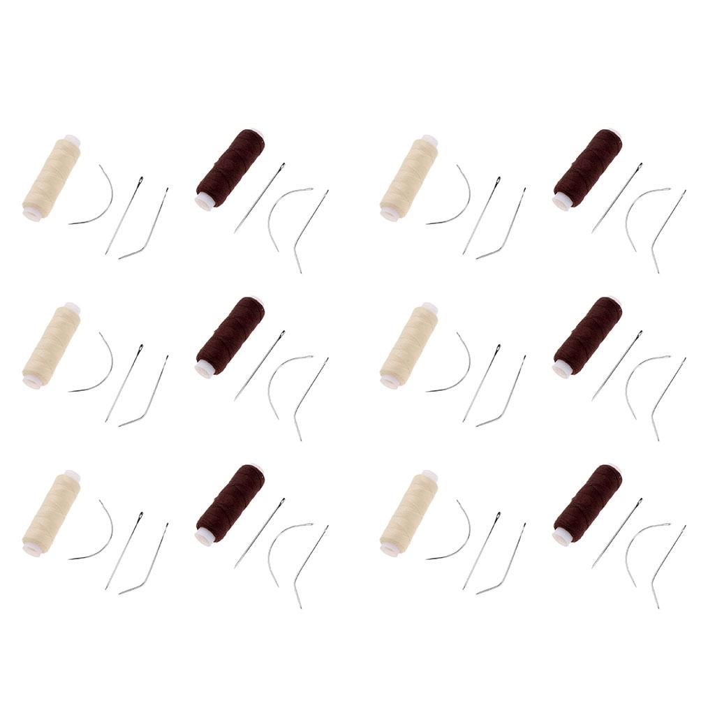 12pcs Cotton Hair Track Weft Weaving Sew Decor Thread for Hair Extensions