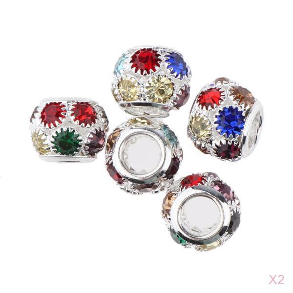 10pcs Dreadlock Hair Beads Hair Braid Pins Rings Cuff Clips Jewelry Colorful